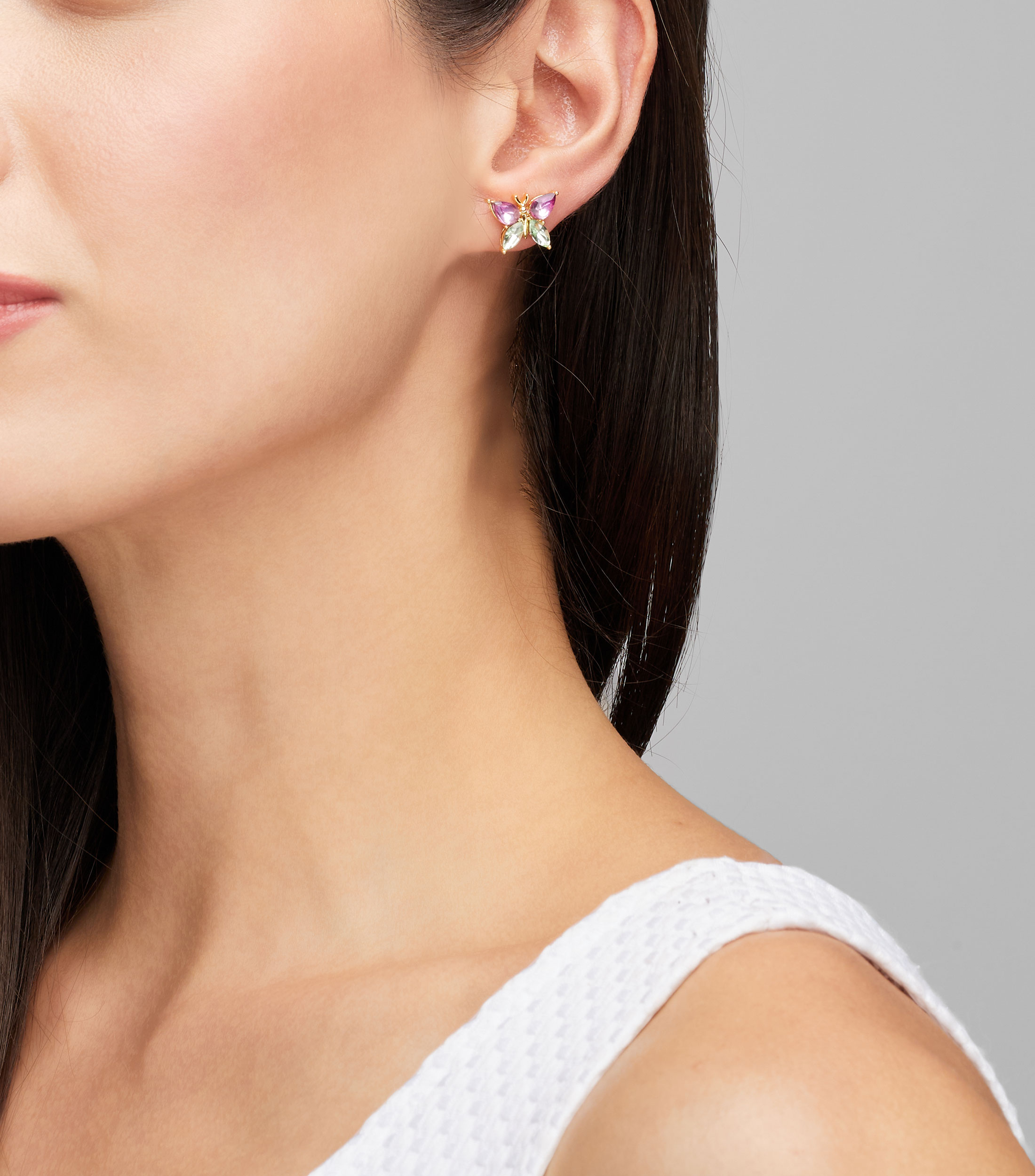 Aretes Butterfly con cristales Mujer